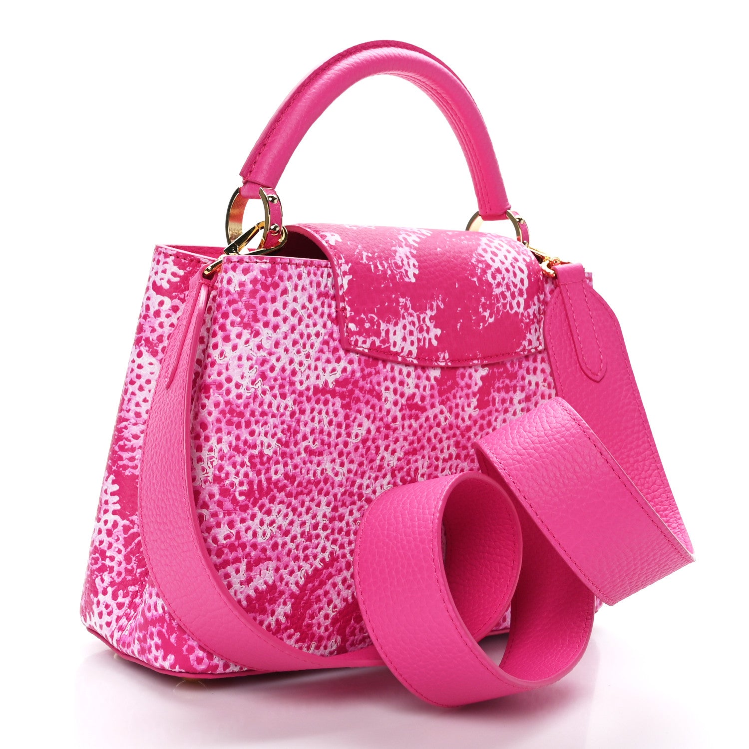 Louis Vuitton LV X YK Taurillon Infinity Net Capucines BB Fuchsia 3 of 8