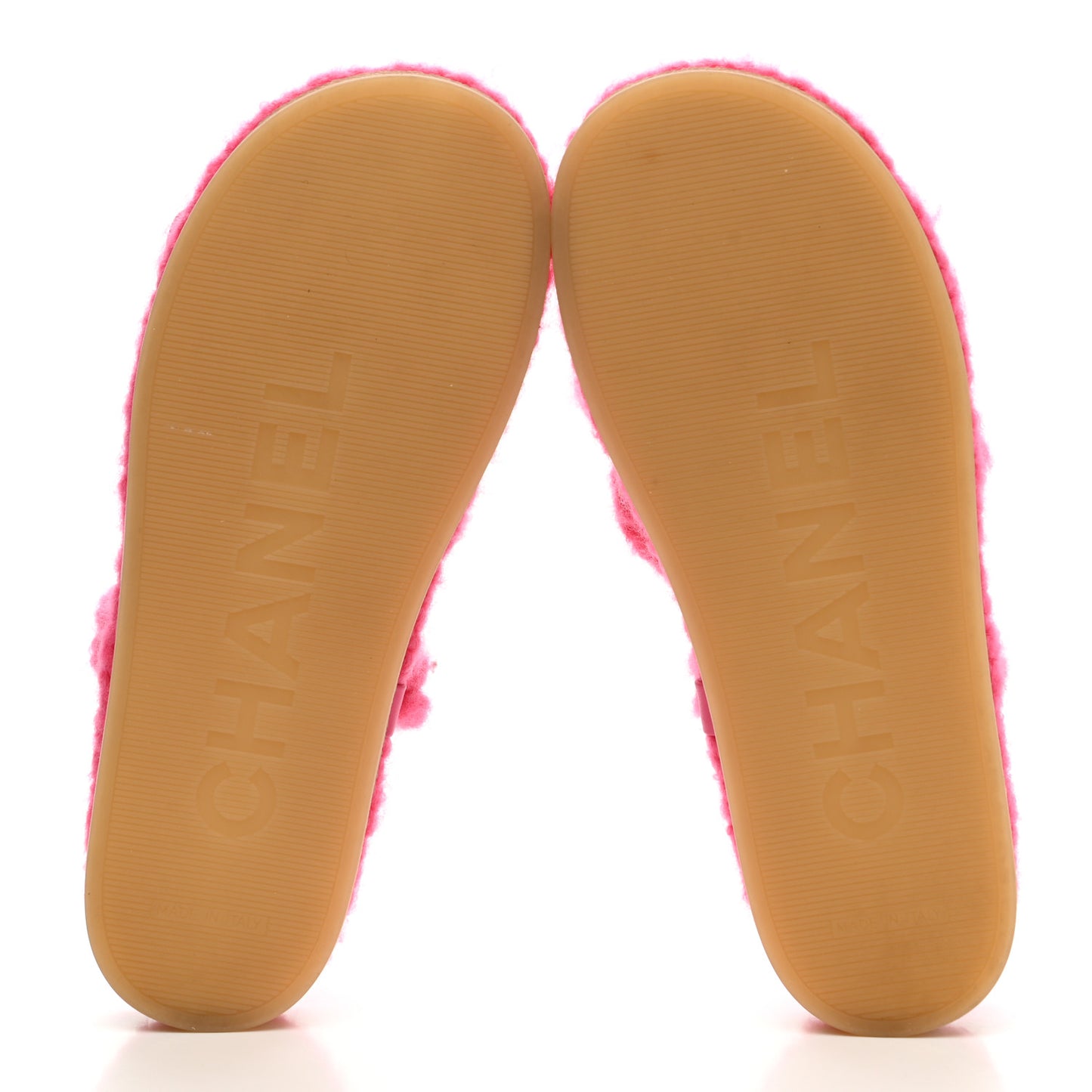 Cord Lambskin Quilted Logo Sandals 38 Pink
