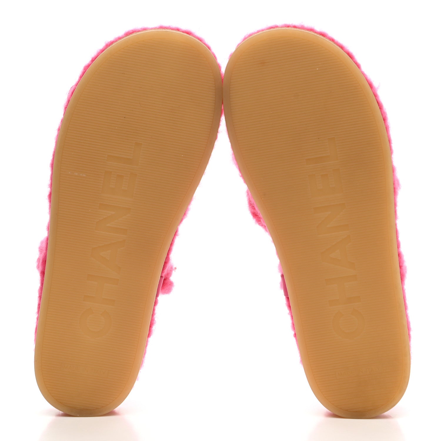 Chanel Cord Lambskin Quilted Logo Sandals 38 Pink 5 of 8