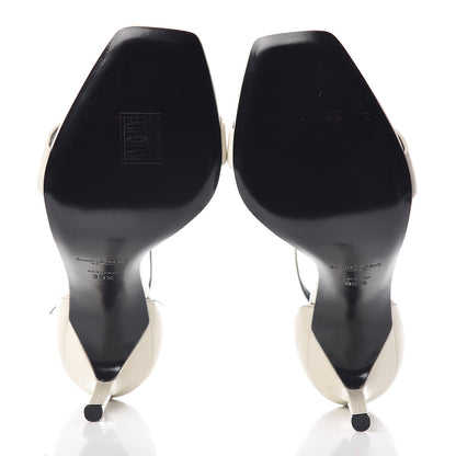 Saint Laurent Patent Calfskin Amber 105 Ankle Strap Sandals 39.5 White 5 of 7