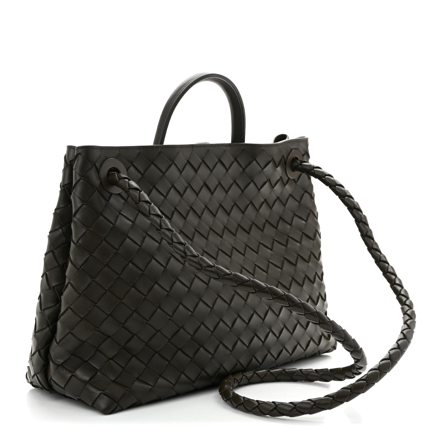 Bottega Veneta Nappa Intrecciato Medium Andiamo Shoulder Bag Kaki 3 of 9
