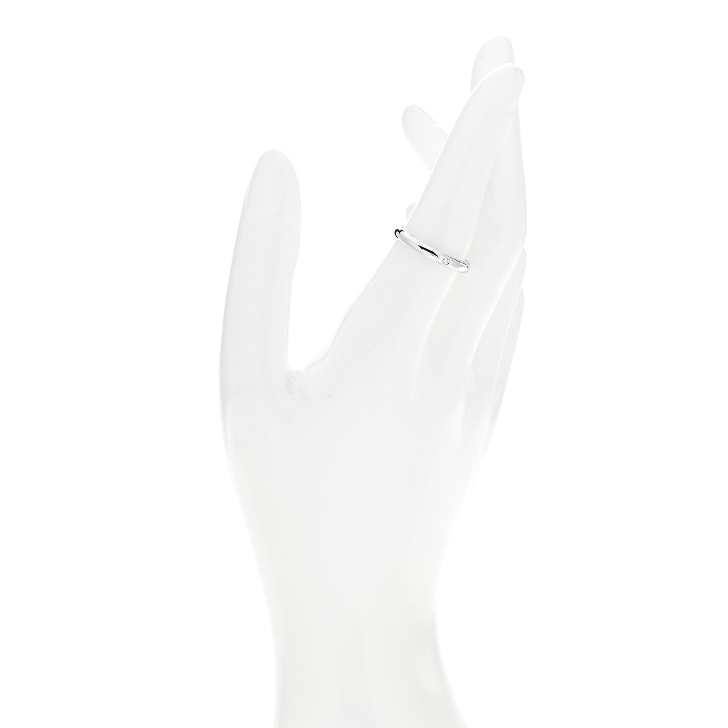 Tiffany Platinum Diamond Elsa Peretti Band Ring 56 7.5 2 of 5