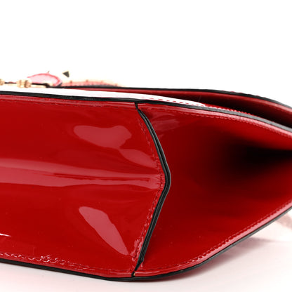 Valentino Garavani Patent Large Glam Lock Rockstud Flap Red 10 of 13