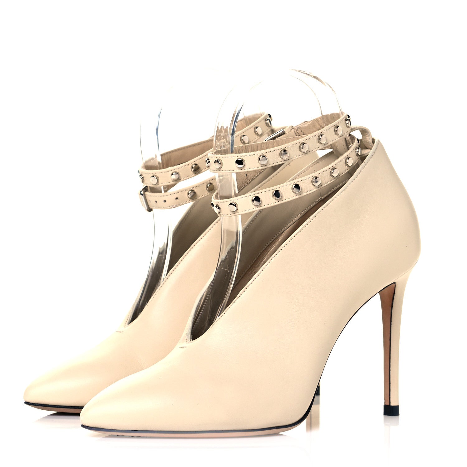 Jimmy Choo Calfskin Lark 100 Ankle Strap Pumps 35.5 White 3 of 8