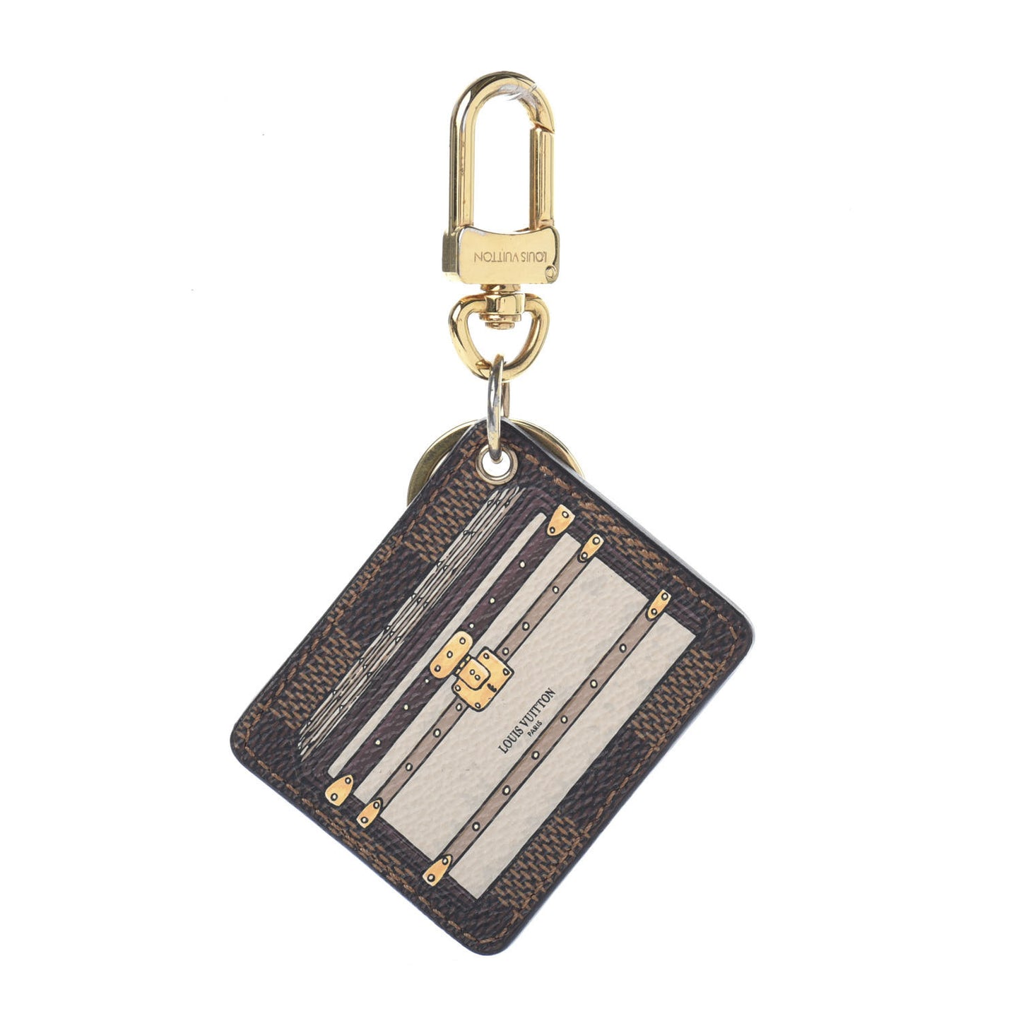 Damier Ebene Trunks and Locks Bag Charm