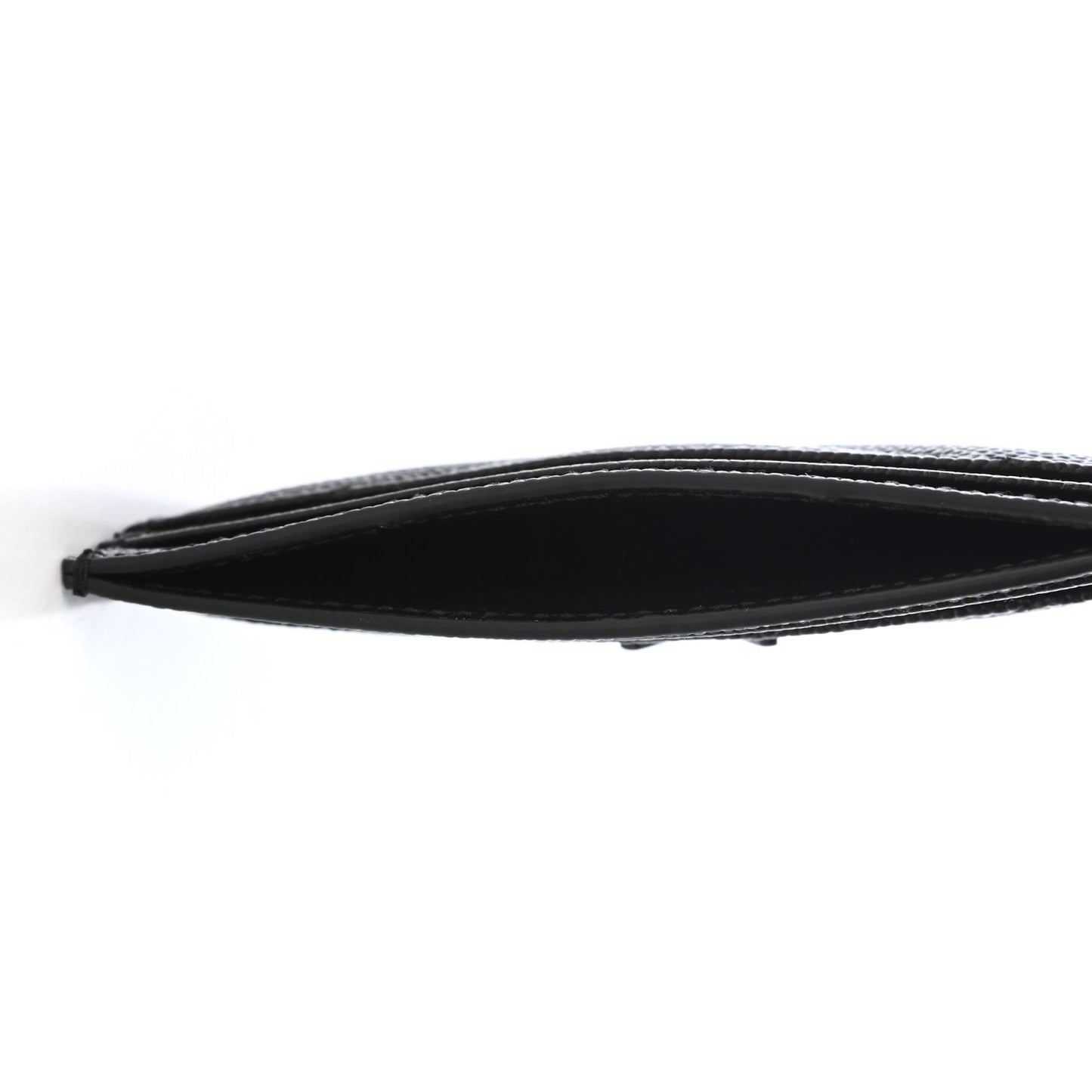 Grain De Poudre Matelasse Chevron Monogram Credit Card Case Black
