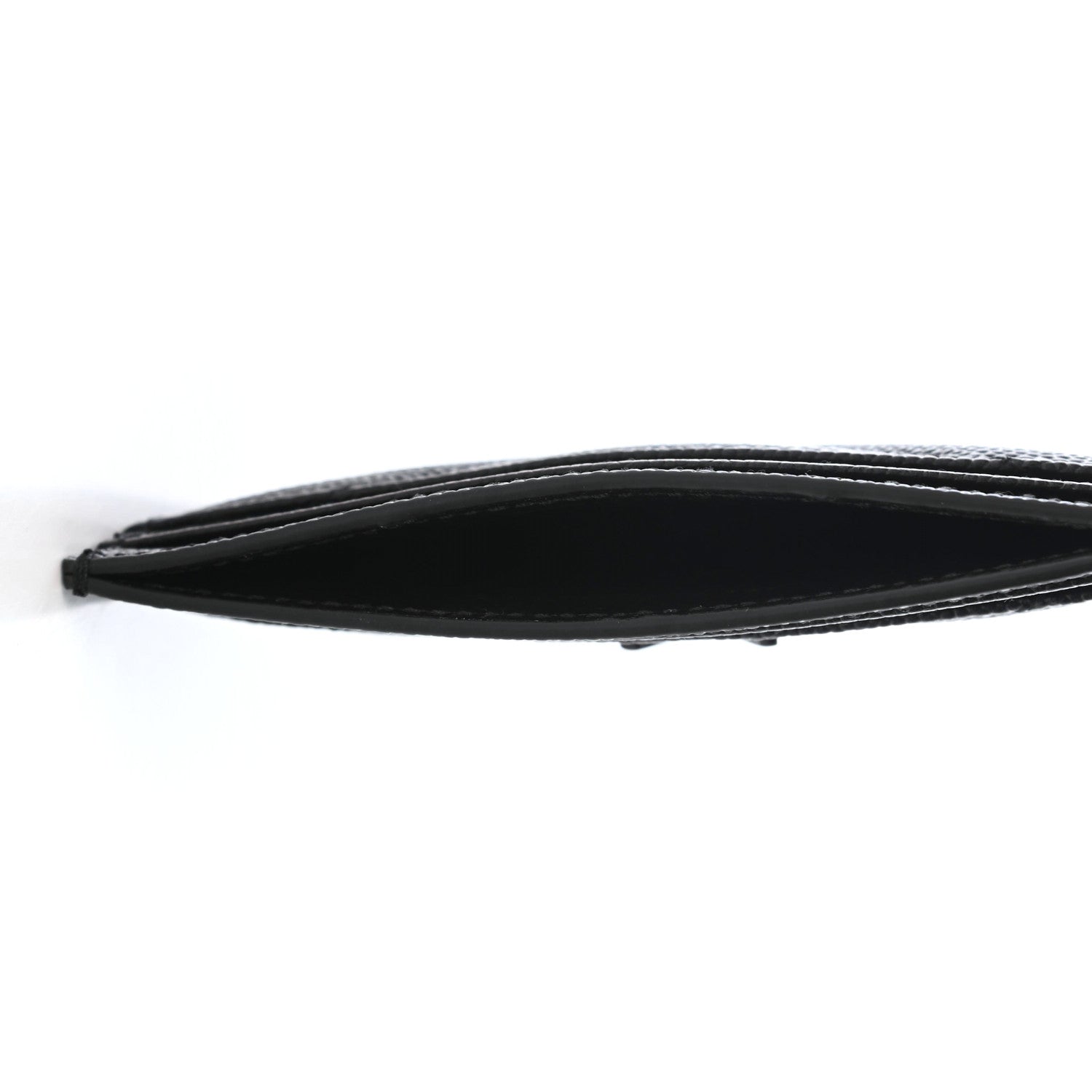 Saint Laurent Grain De Poudre Matelasse Chevron Monogram Credit Card Case Black 5 of 8