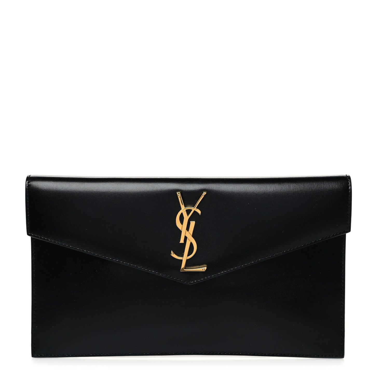 Smooth Shiny Calfskin Monogram Uptown Pouch Black