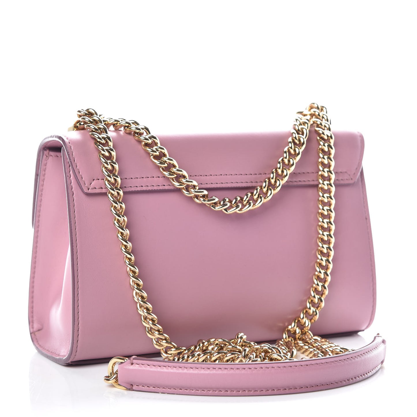 Calfskin Lucia Chain Shoulder Bag Pink
