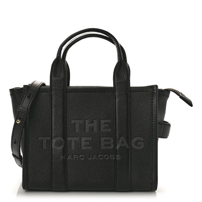 Marc Jacobs Grained Calfskin Small The Tote Bag Black 1 of 10