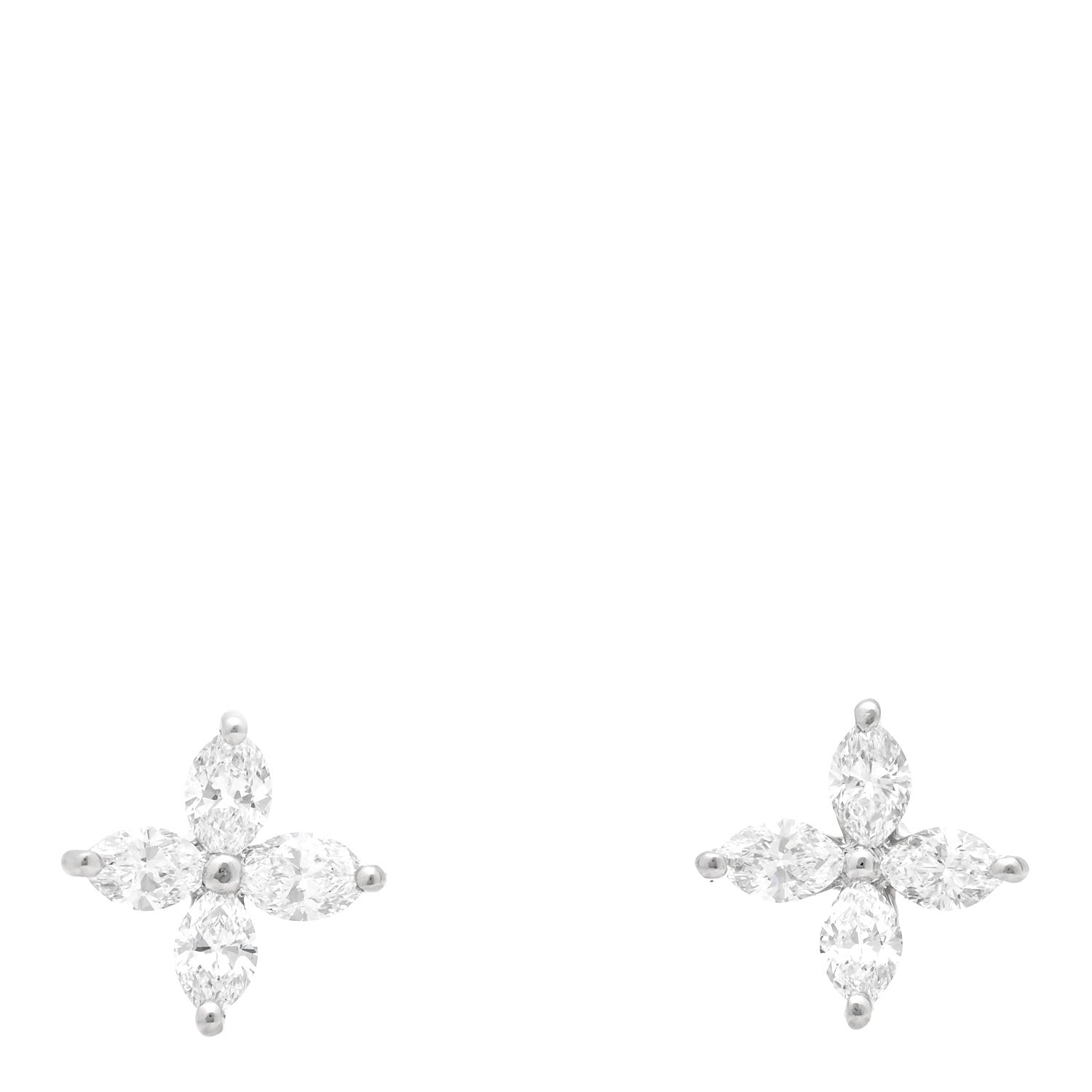 Tiffany Platinum Diamond .64ct Small Victoria Earrings 1 of 5