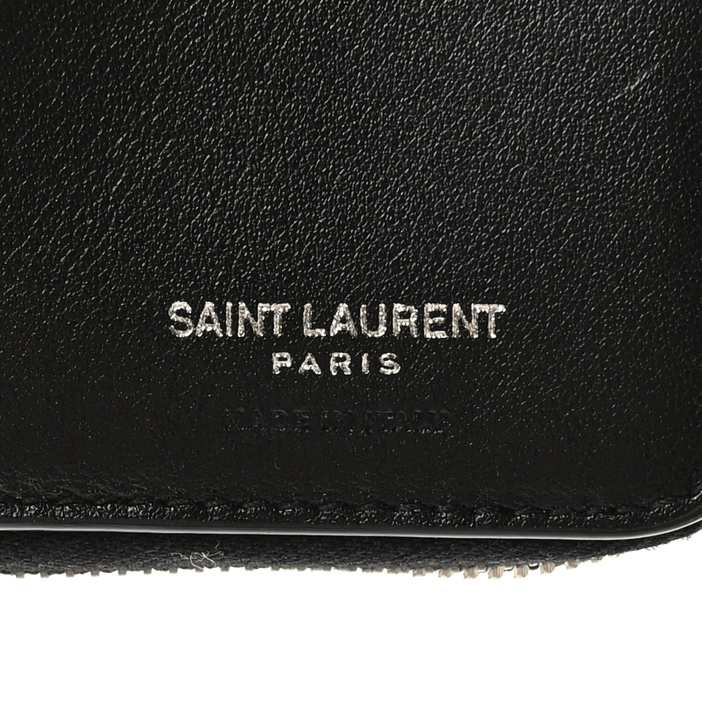 Calfskin Crocodile Embossed Monogram Compact Wallet Black