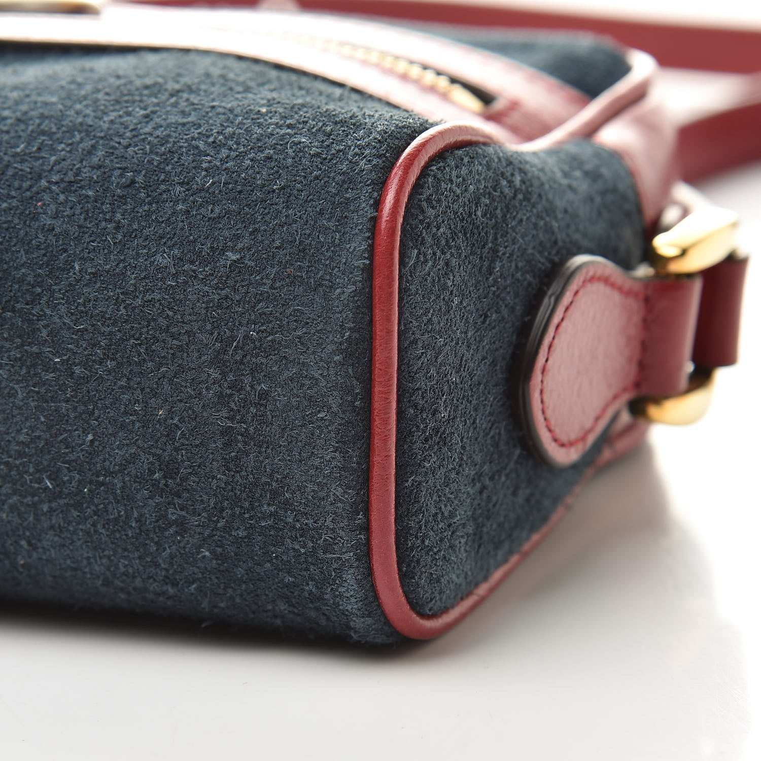 Gucci Suede Calfskin Web Mini Ophidia Shoulder Bag New Blue Romantic Cherry 10 of 12