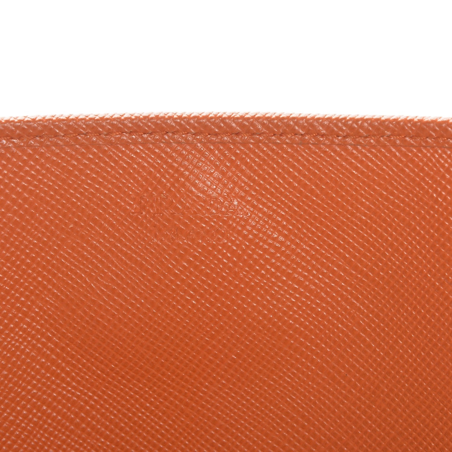 Prada Saffiano Metal Oro Chain Wallet Papaya 8 of 9