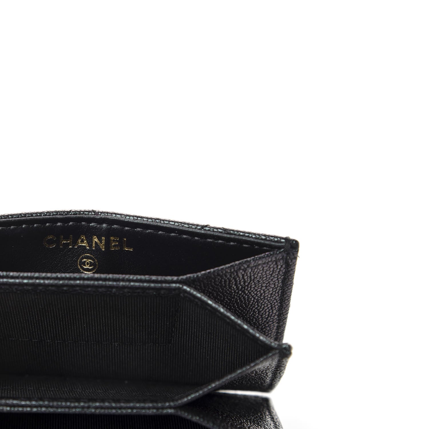 Chanel Iridescent Caviar Quilted Gusseted Card Holder Black 6 of 8