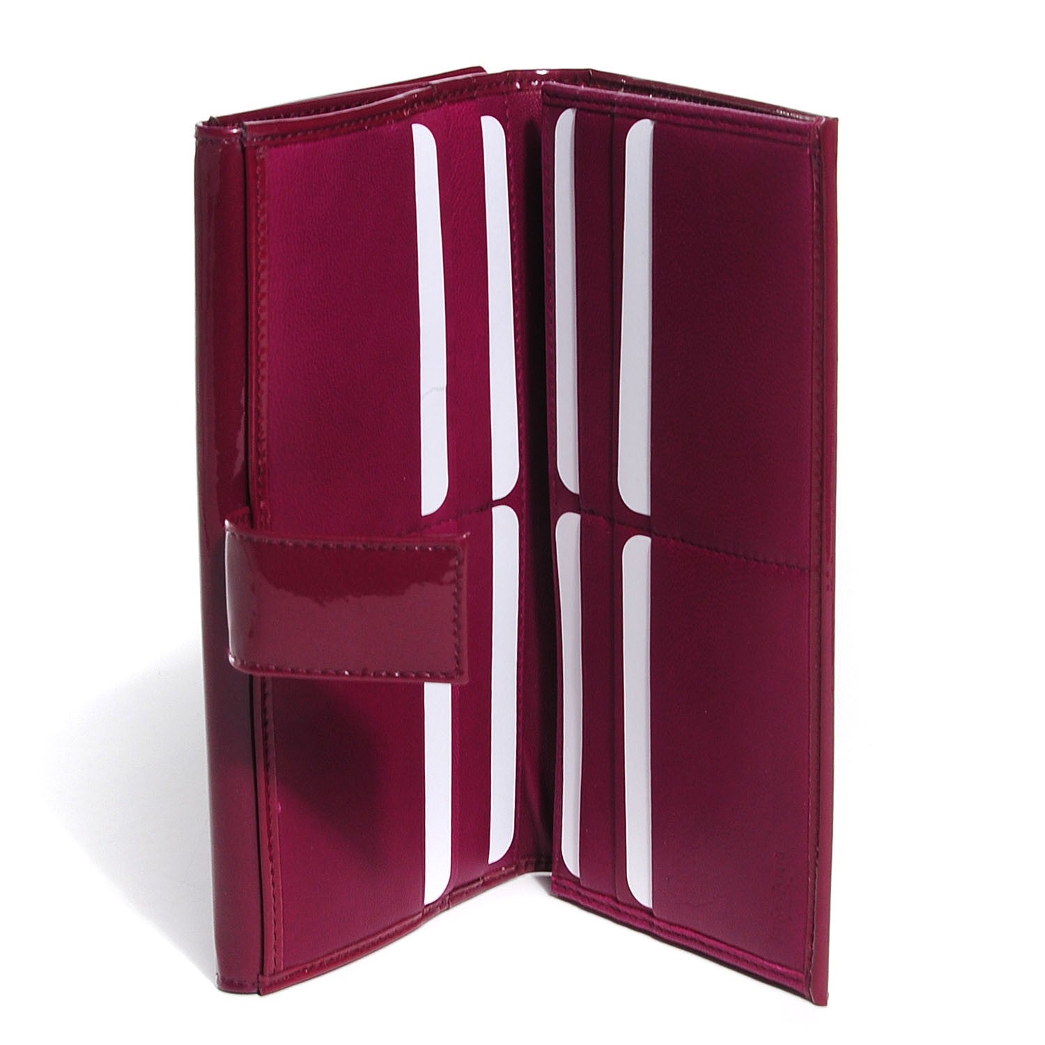 Saint Laurent Patent Calfskin Y Mail Long Wallet Burgundy 5 of 8