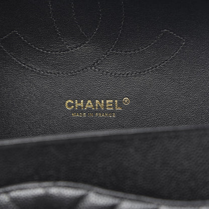 Chanel Caviar Chevron Quilted Jumbo Double Flap Black 6 of 10