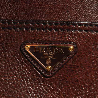 Prada Antique Leather Buckle Tote Bruciato 7 of 7