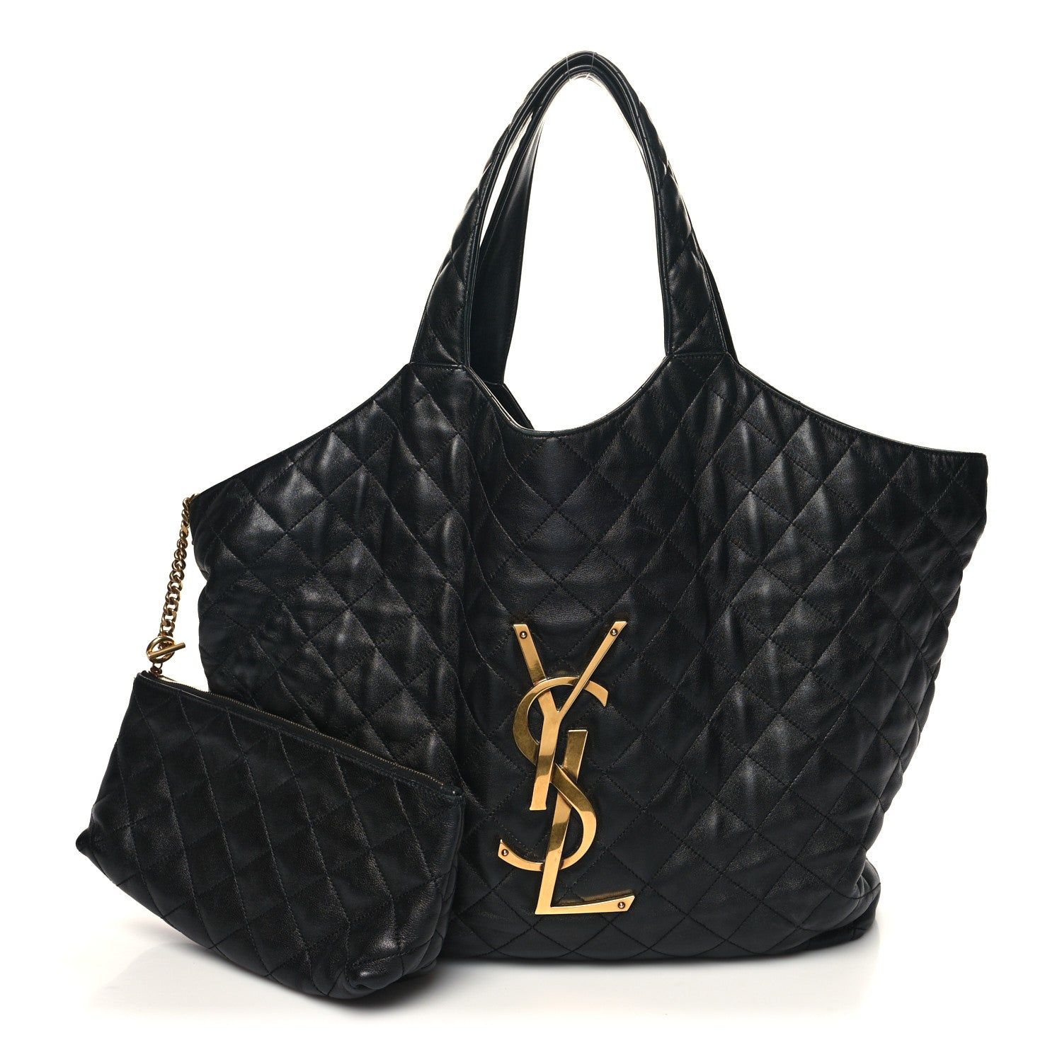 Saint Laurent Lambskin Quilted Maxi Icare Shopping Tote Black 1 of 13
