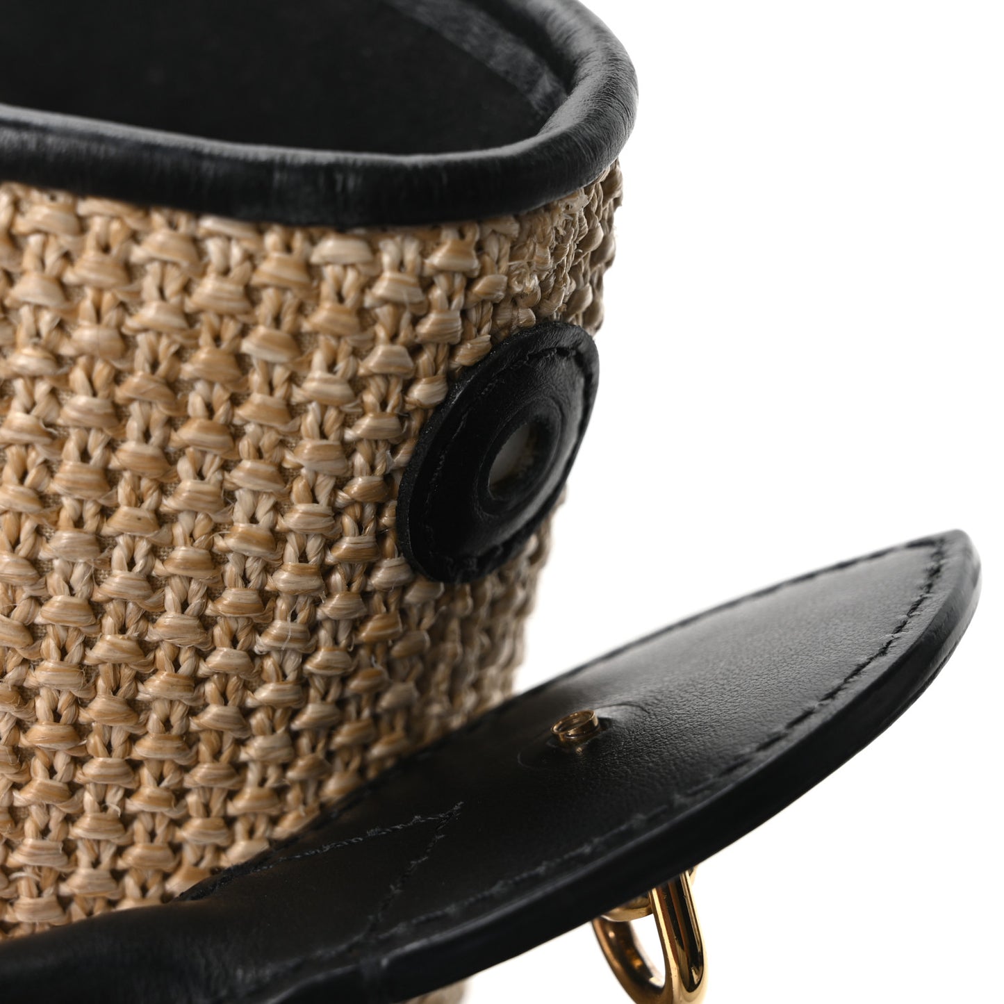 Raffia Petit Bucket Black