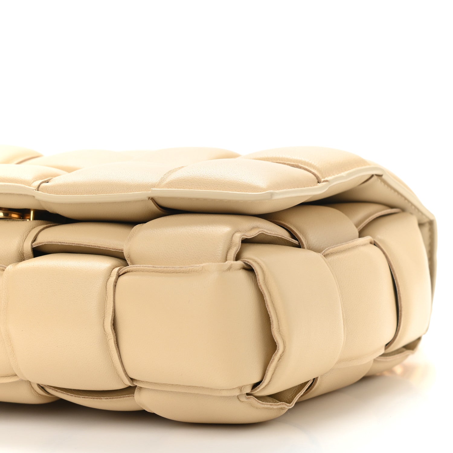Bottega Veneta Lambskin Maxi Intreccio Padded Chain Cassette Crossbody Bag Porridge 9 of 9