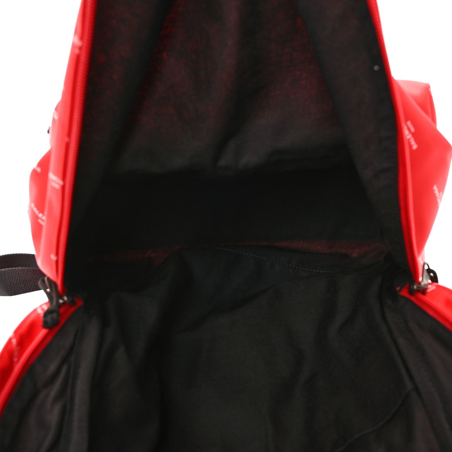 Twill Nylon Allover Logo Print Explorer Backpack Rouge Vermillion White