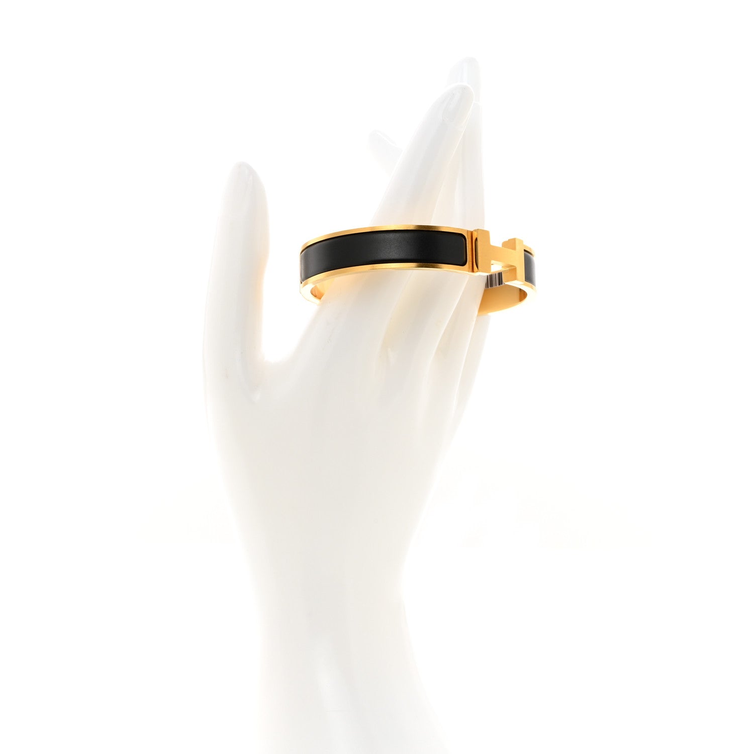 Hermes Matte Enamel Narrow Clic Clac HH Bracelet T5 Black 2 of 4