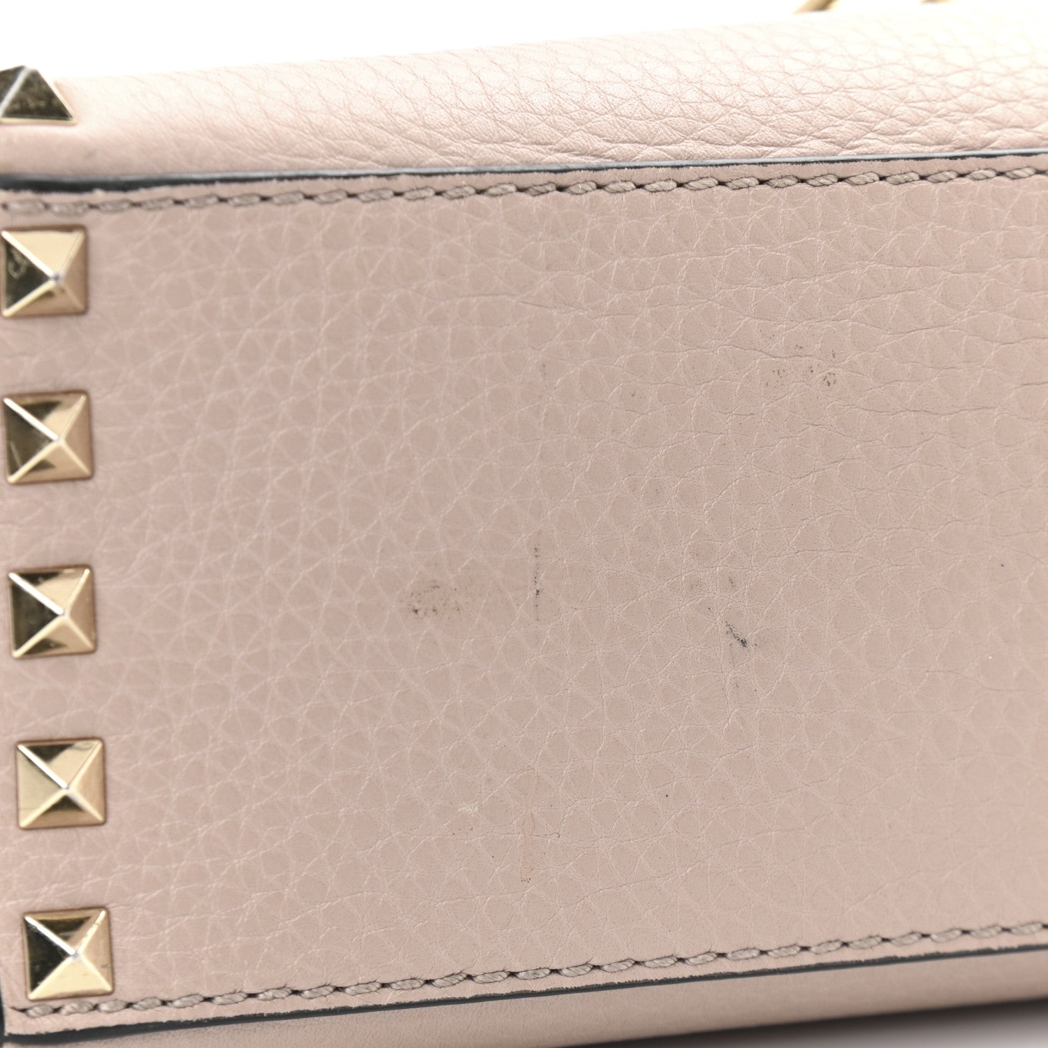 Valentino Garavani Pebbled Calfskin Small Rockstud Single Handle Flap Bag Poudre 14 of 14
