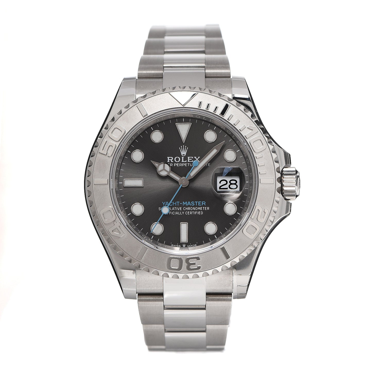 Stainless Steel Platinum 40mm Oyster Perpetual Date Yacht-Master Watch Slate 126622