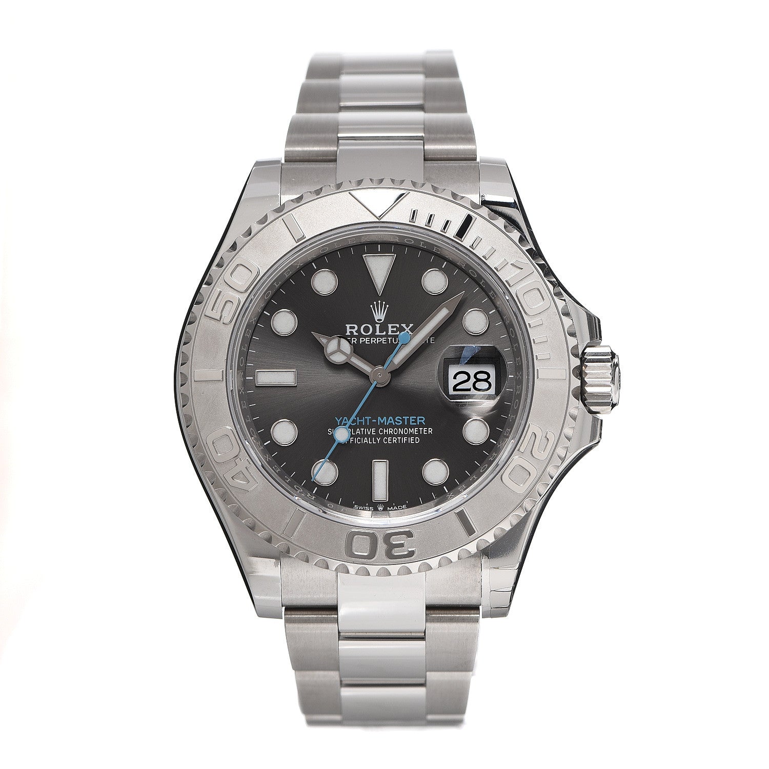 Rolex Stainless Steel Platinum 40mm Oyster Perpetual Date Yacht-Master Watch Slate 126622 1 of 10