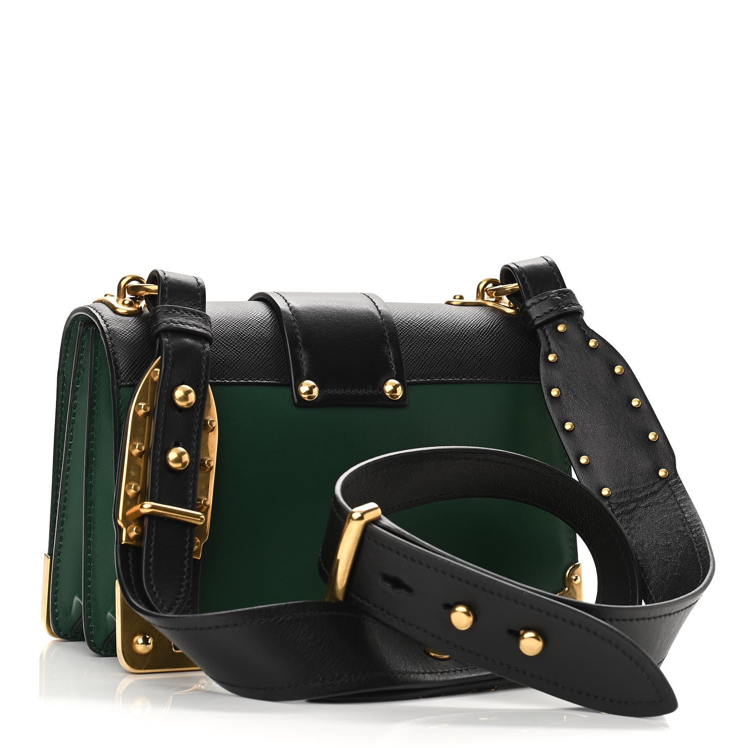 Prada City Calf Saffiano Cahier Bag Biliardo Black 3 of 10