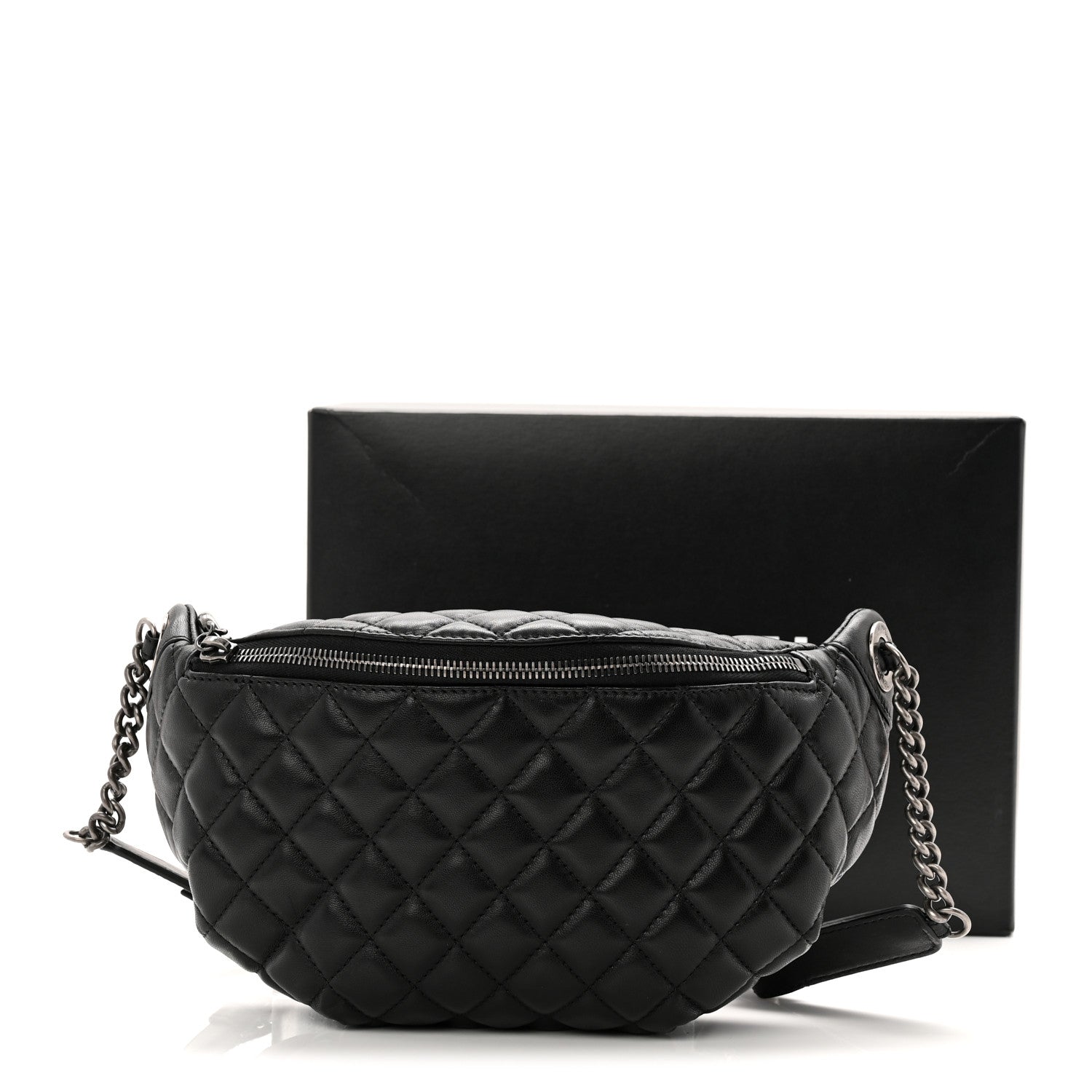 Chanel Lambskin Quilted Banane Waist Bag Fanny Pack Black 11 of 11