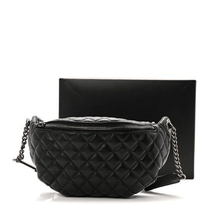 Chanel Lambskin Quilted Banane Waist Bag Fanny Pack Black 11 of 11