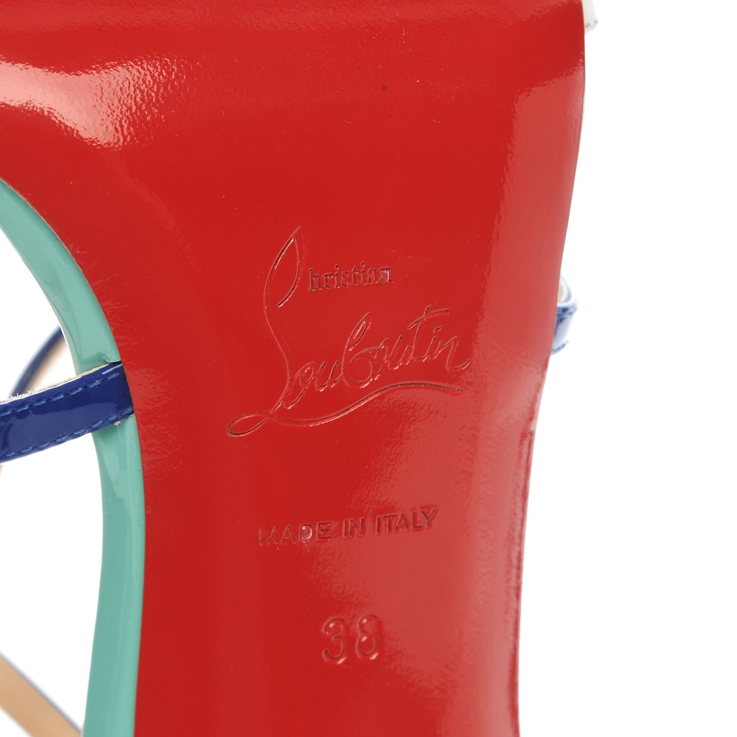 Christian Louboutin Gomme Patent Gwynitta 100 Sandals 38 Version Neptune 6 of 8
