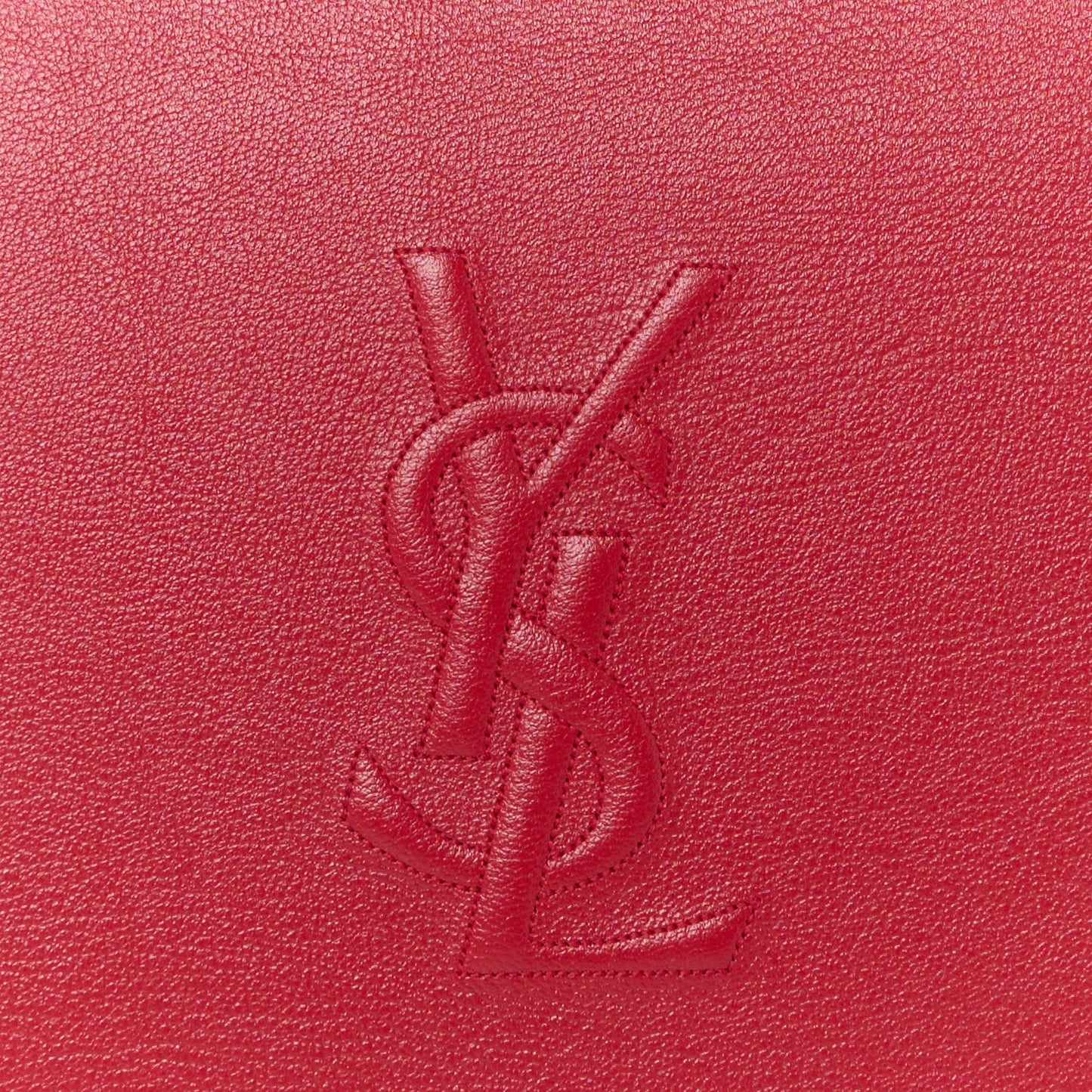 Calfskin Monogram Large Belle De Jour Clutch Red