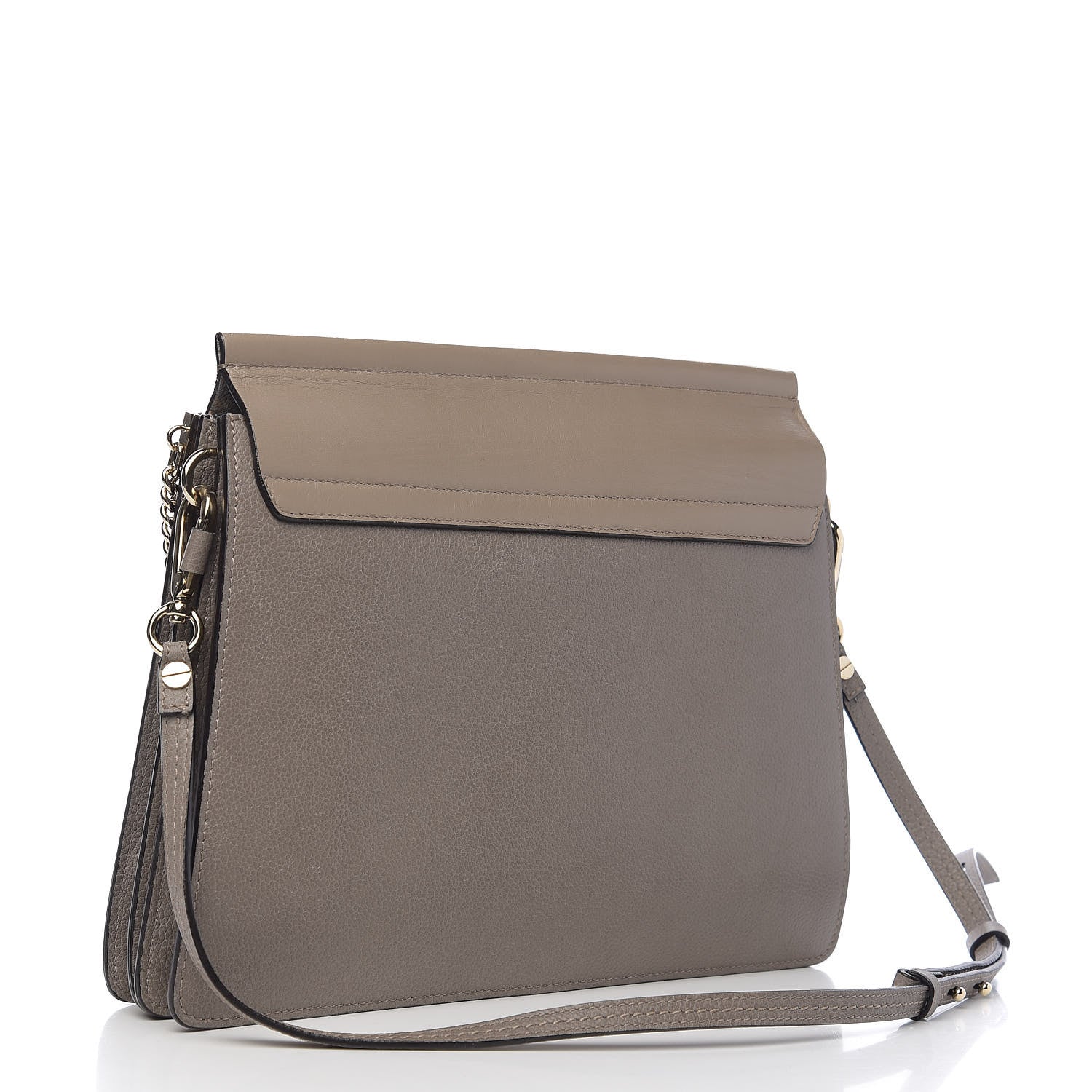 Chloe Calfskin Suede Medium Faye Shoulder Bag Motty Grey 2 of 11
