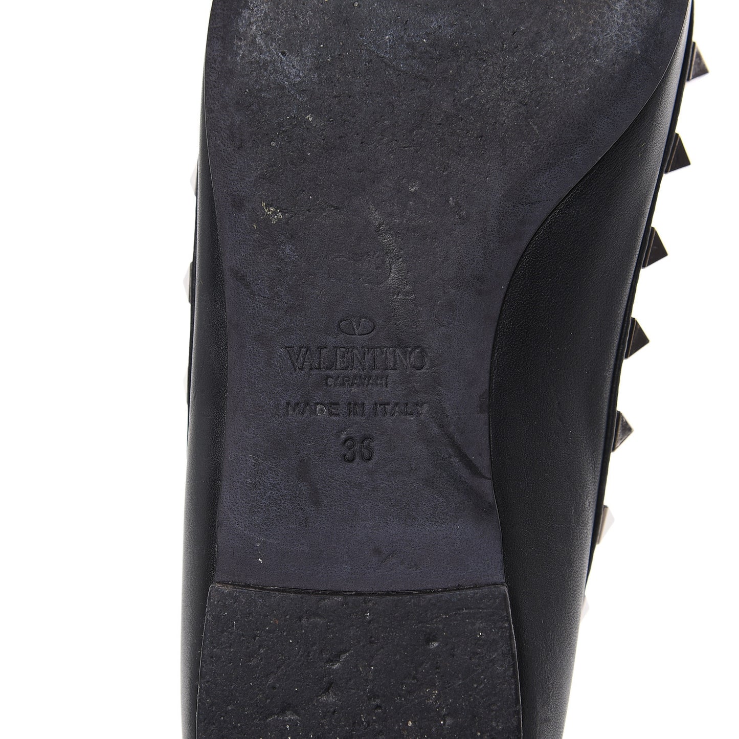 Nappa Rockstud Ballerina Flats 36 Black