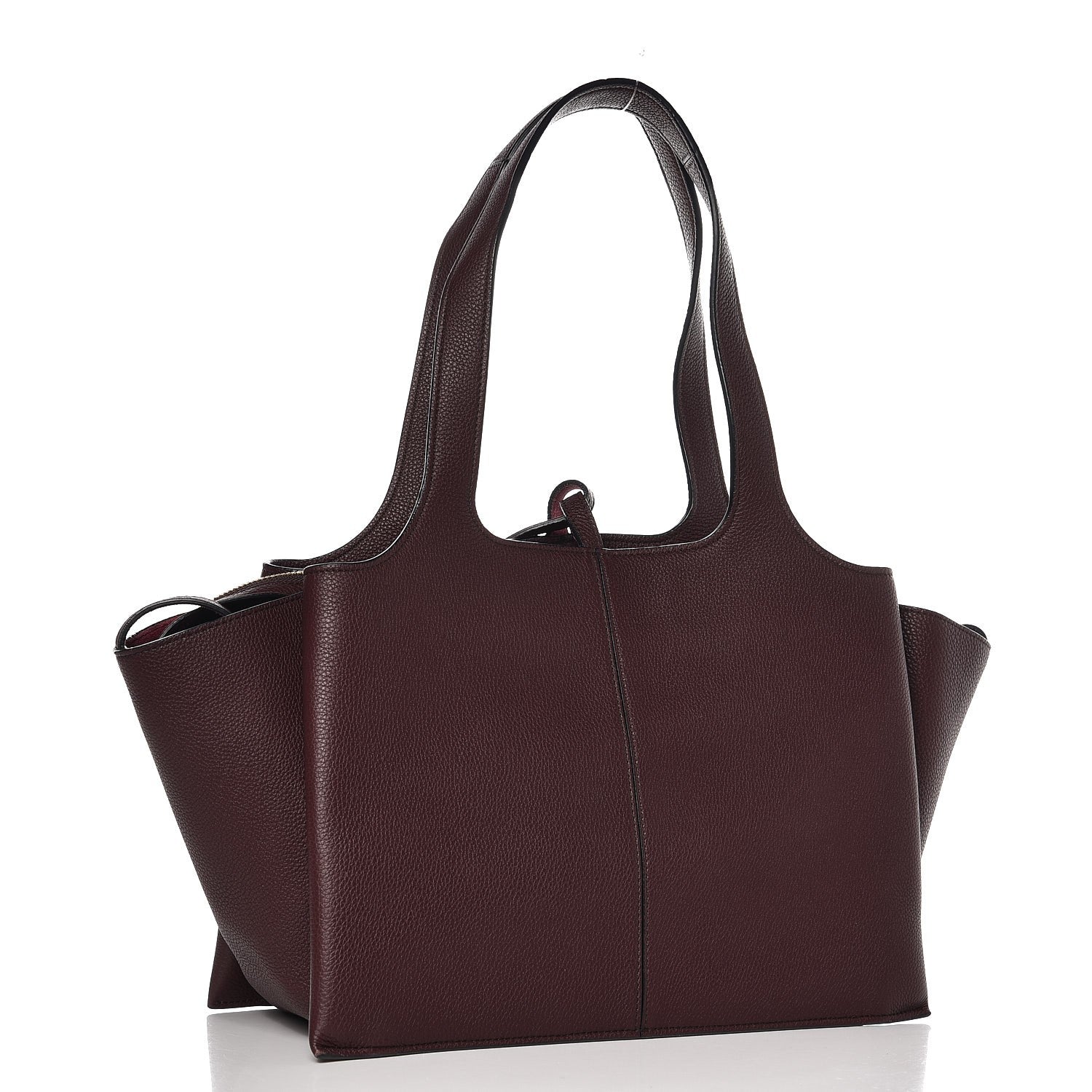 Celine Baby Grained Calfskin Small Tri-Fold Bag Burgundy 3 of 10