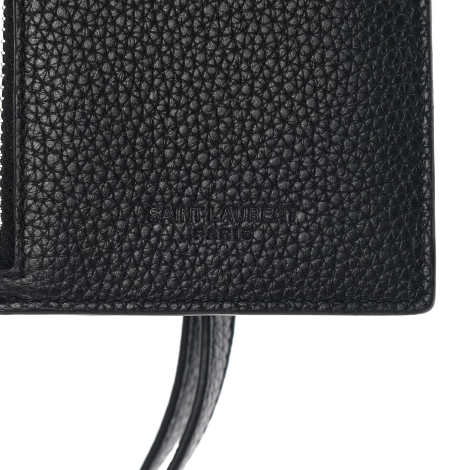 Saint Laurent Calfskin Zip Pouch Card Holder Strap Black 3 of 7