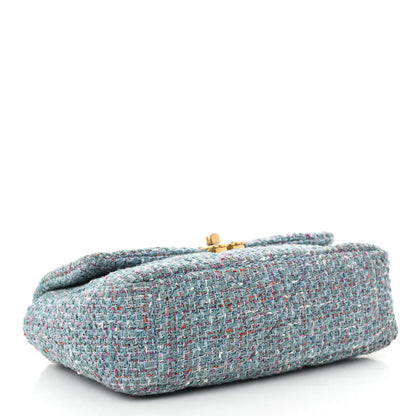 Chanel Tweed Quilted Medium Chanel 19 Flap Blue Multicolor 4 of 10