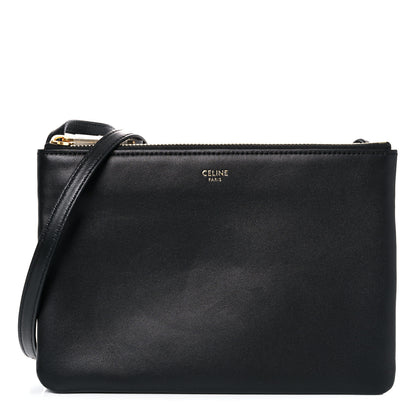 Celine Lambskin Small Trio Crossbody Bag Black 1 of 11