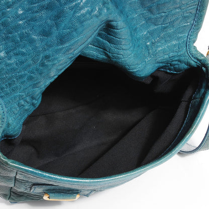 Saint Laurent Pebbled Leather Mini Besace Messenger Bag Turquoise 5 of 7