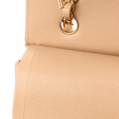Chanel Caviar Quilted Medium Double Flap Beige 11 of 12