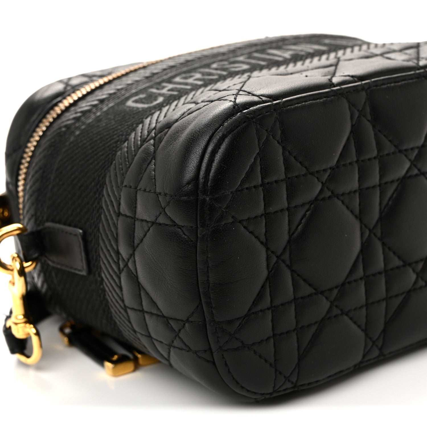 Christian Dior Lambskin Cannage Small Diortravel Vanity Case Black 8 of 13