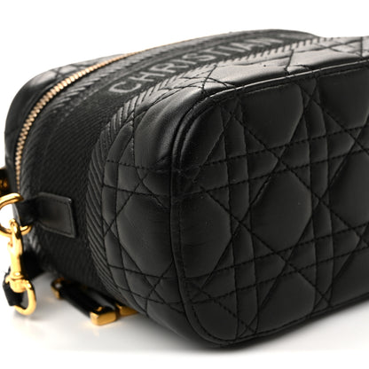 Christian Dior Lambskin Cannage Small Diortravel Vanity Case Black 8 of 13