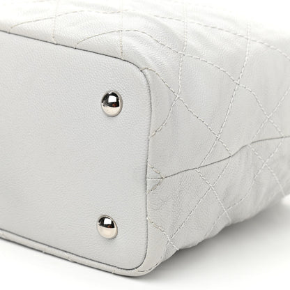 Chanel Grained Calfskin Quilted Small Daily Shopping Tote Light Grey 9 of 11