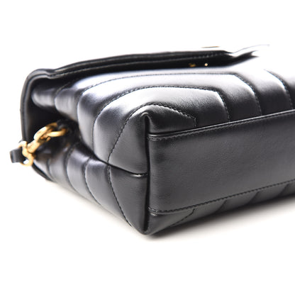 Saint Laurent Calfskin Y Quilted Monogram Toy Loulou Crossbody Bag Black 5 of 9