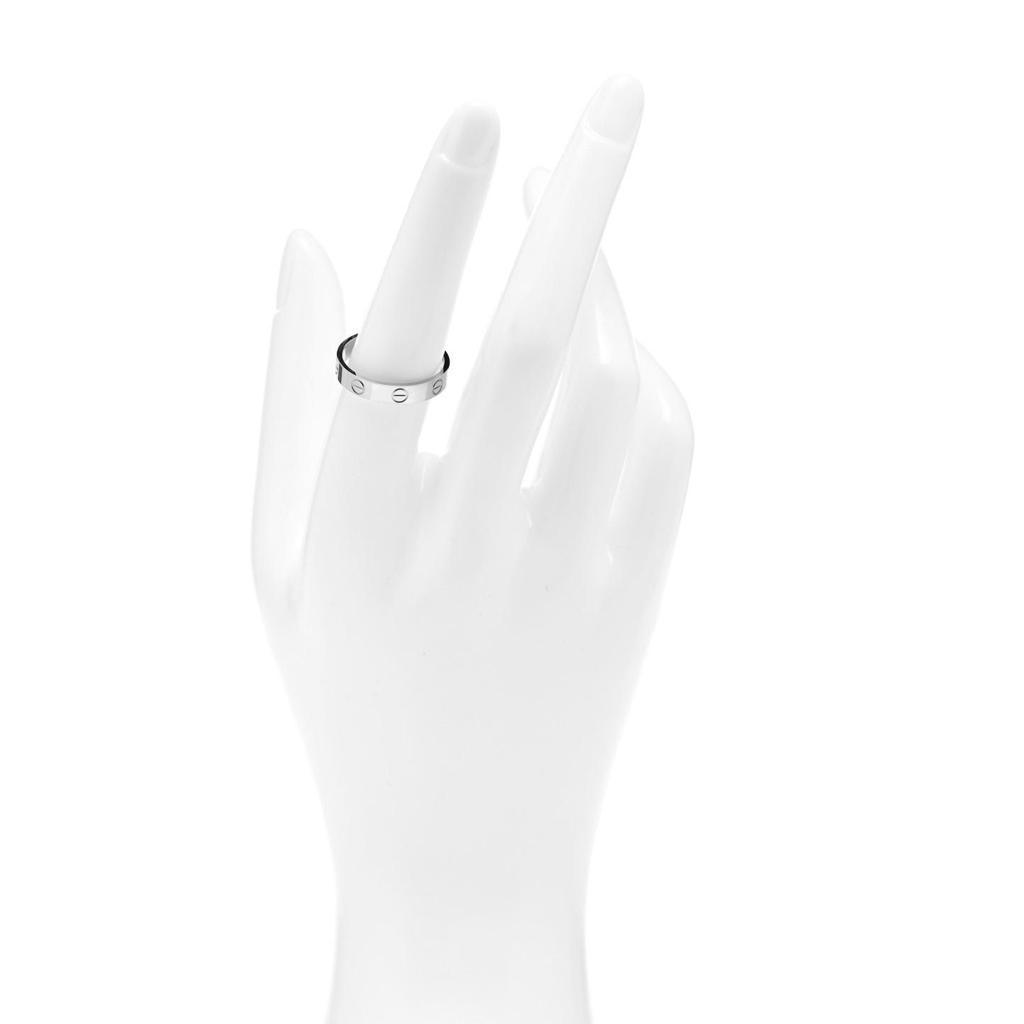 18K White Gold 3.5mm LOVE Wedding Band Ring 55 7.25