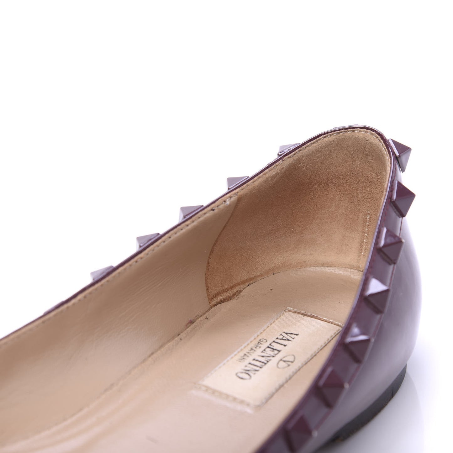 Patent Rockstud Ballerina Flats 36 Rubin