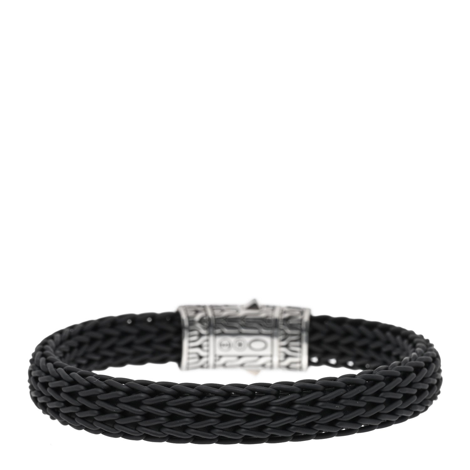 John Hardy Sterling Silver Rubber 10.5mm Classic Chain Bracelet Black 2 of 3